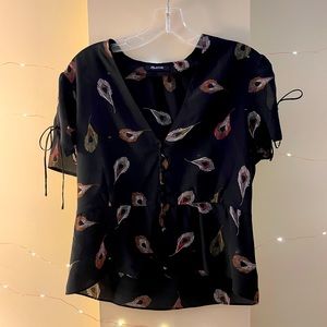 Madewell Black Peplum Crop Top